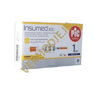 Syringes for Insulin (Insumed 30G - 1ml) - 30 pcs (1 box)