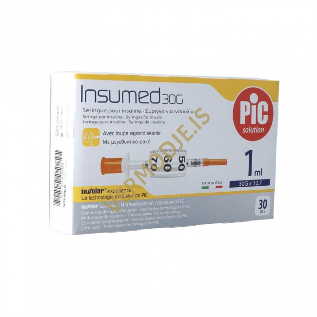 Syringes for Insulin (Insumed 30G - 1ml) - 30 pcs (1 box)